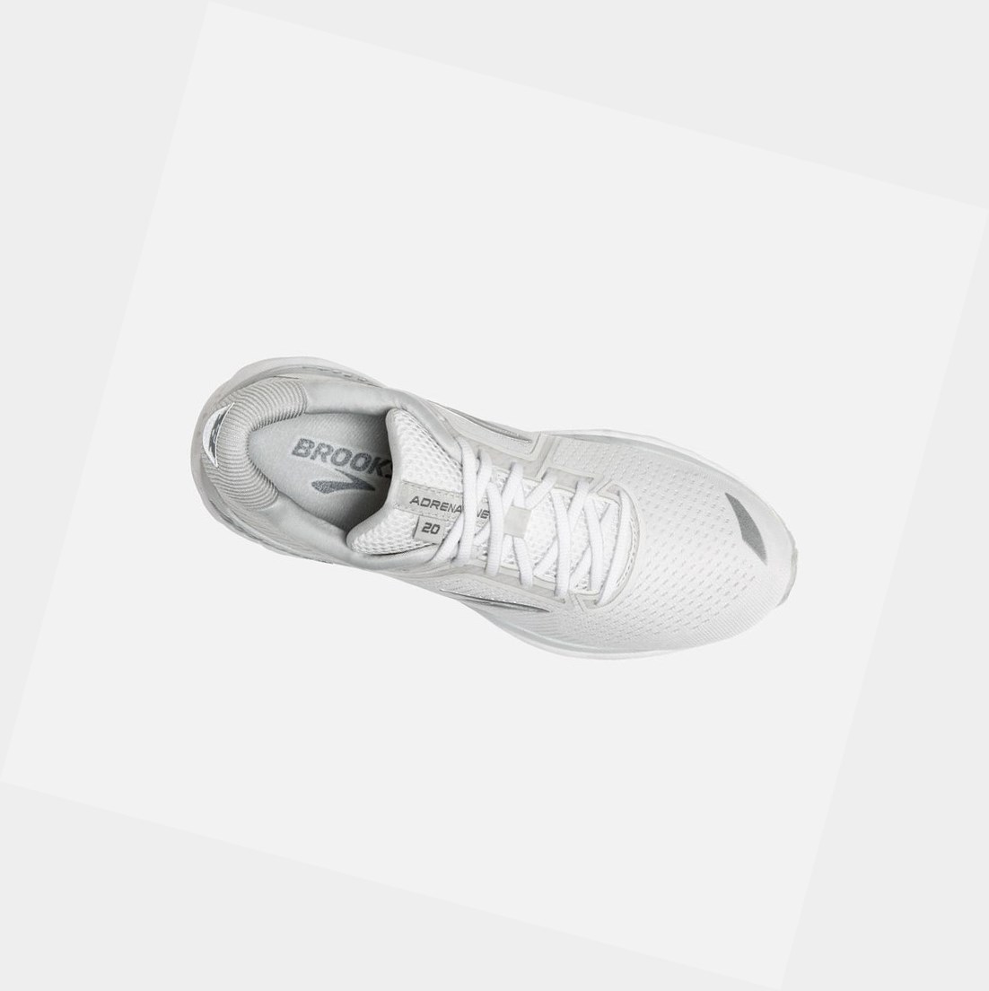 Scarpe Running Strada Donna Brooks Adrenaline GTS 20 Bianche Grigie Argento | YZFTKA-436