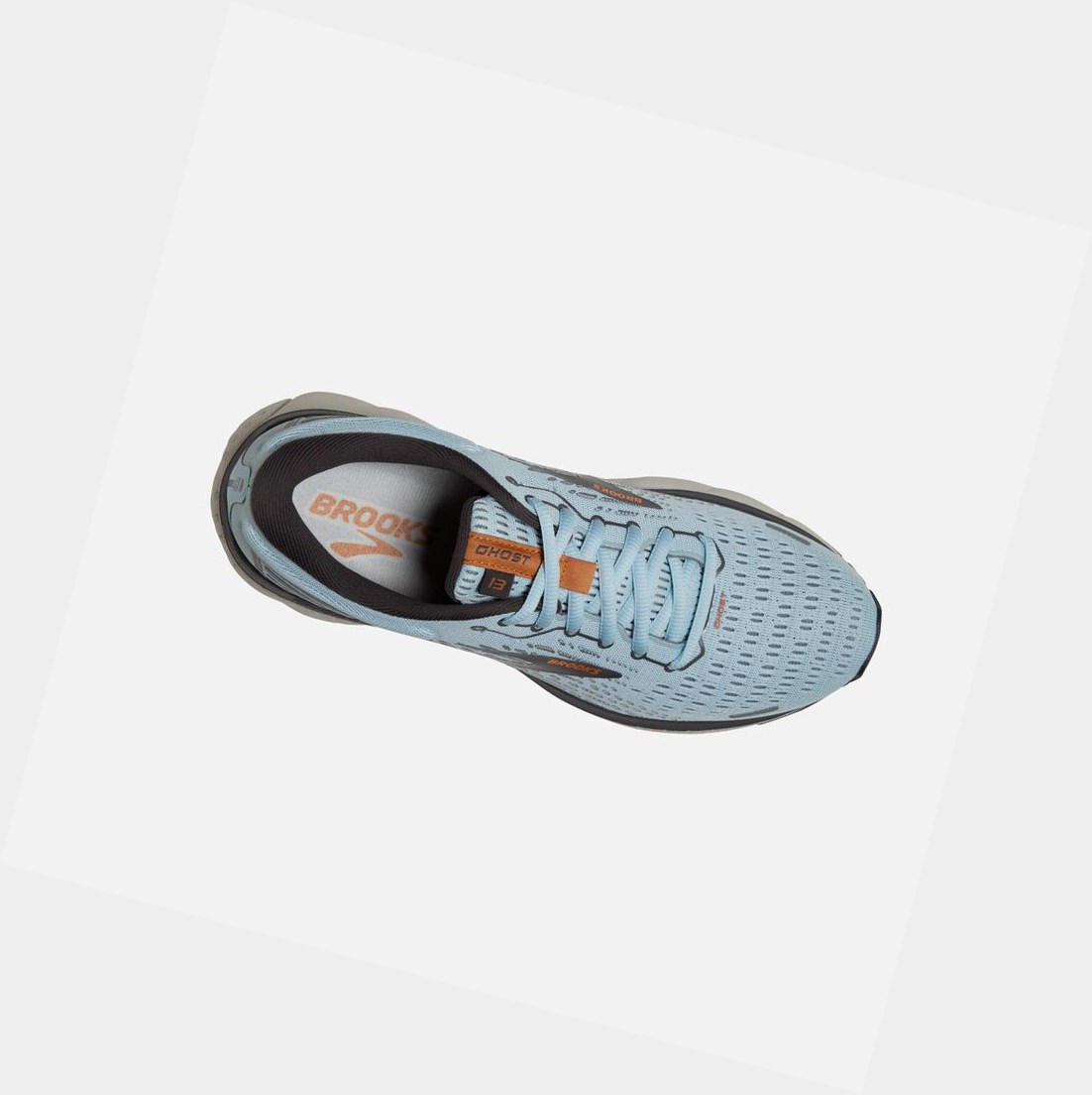 Scarpe Running Strada Donna Brooks Ghost 13 Blu Chiaro Bianche | AXZQVH-209