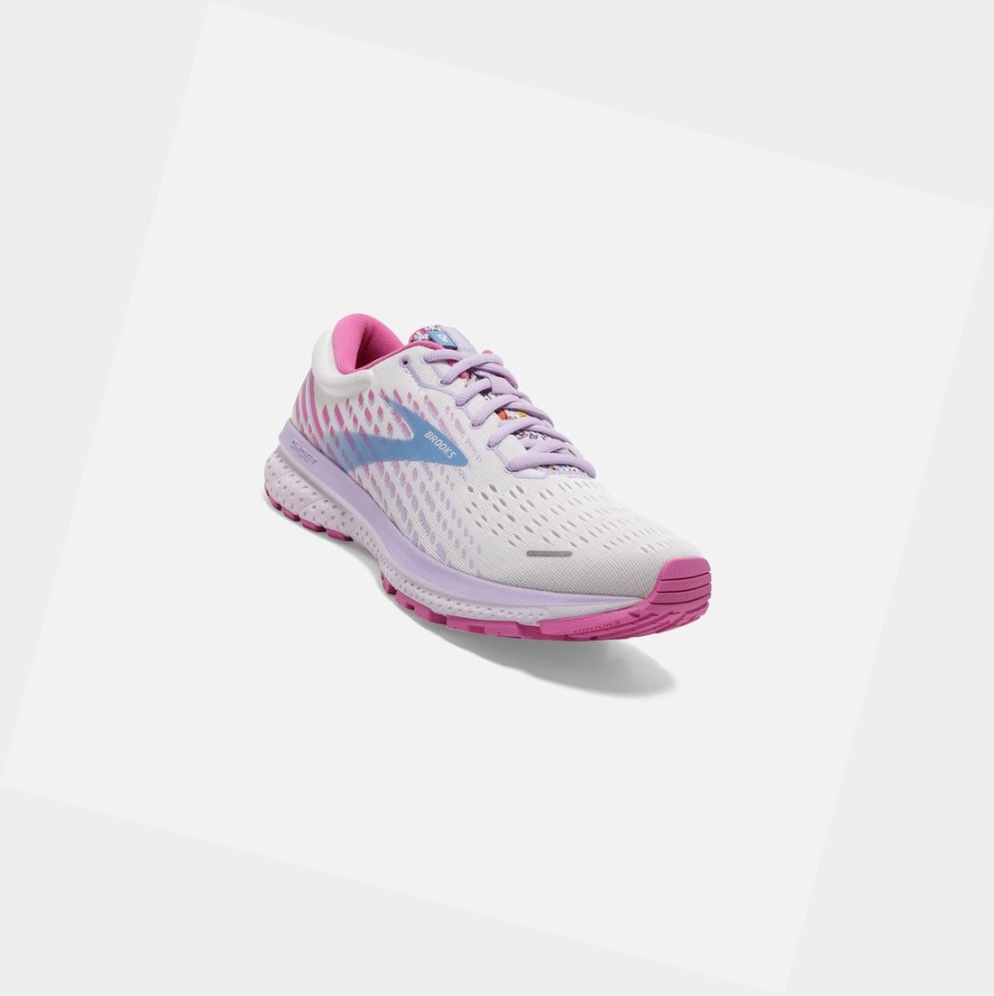 Scarpe Running Strada Donna Brooks Ghost 13 Bianche Rosa | ZTRIVX-531