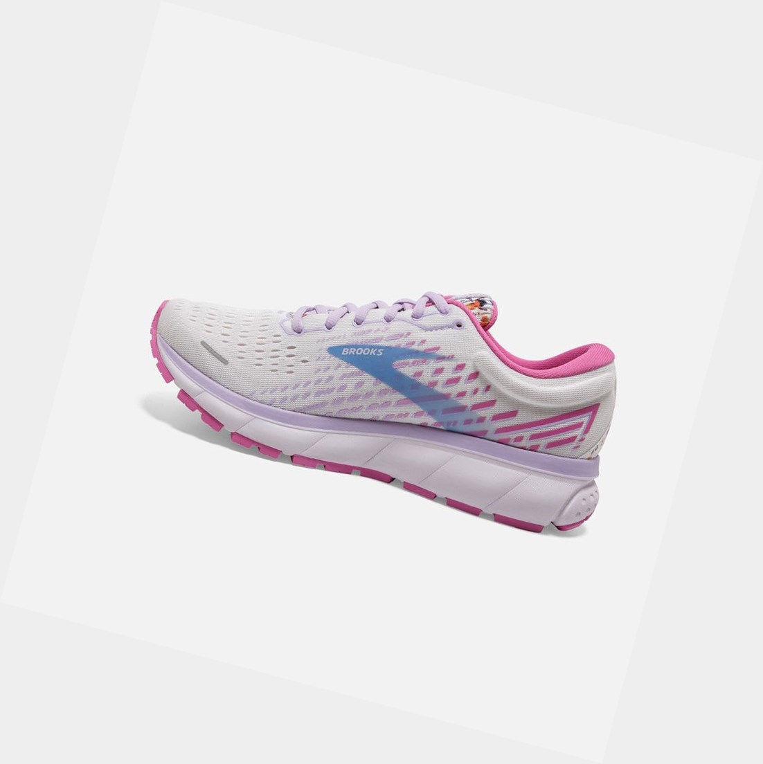 Scarpe Running Strada Donna Brooks Ghost 13 Bianche Rosa | ZTRIVX-531