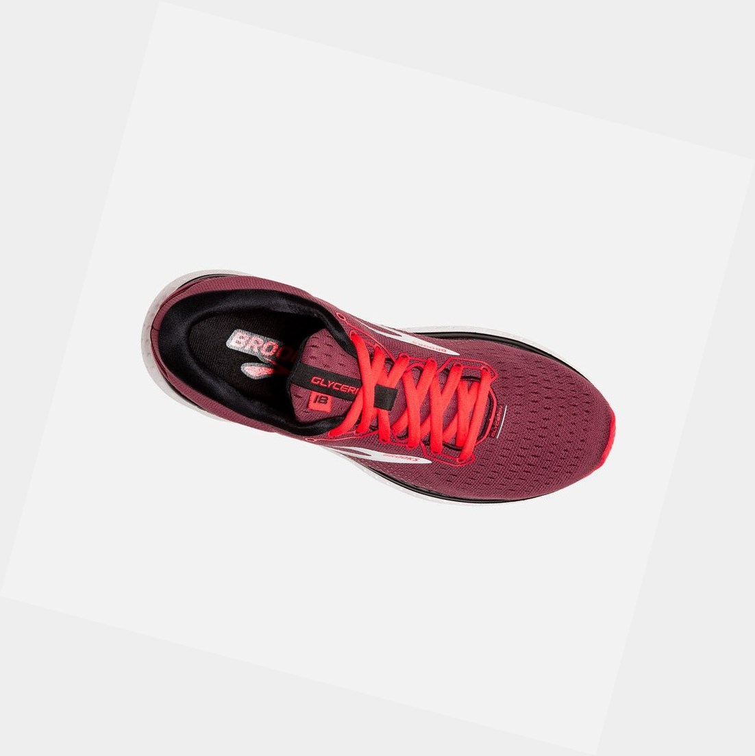 Scarpe Running Strada Donna Brooks Glycerin 18 Corallo Bianche | AMJUOQ-536