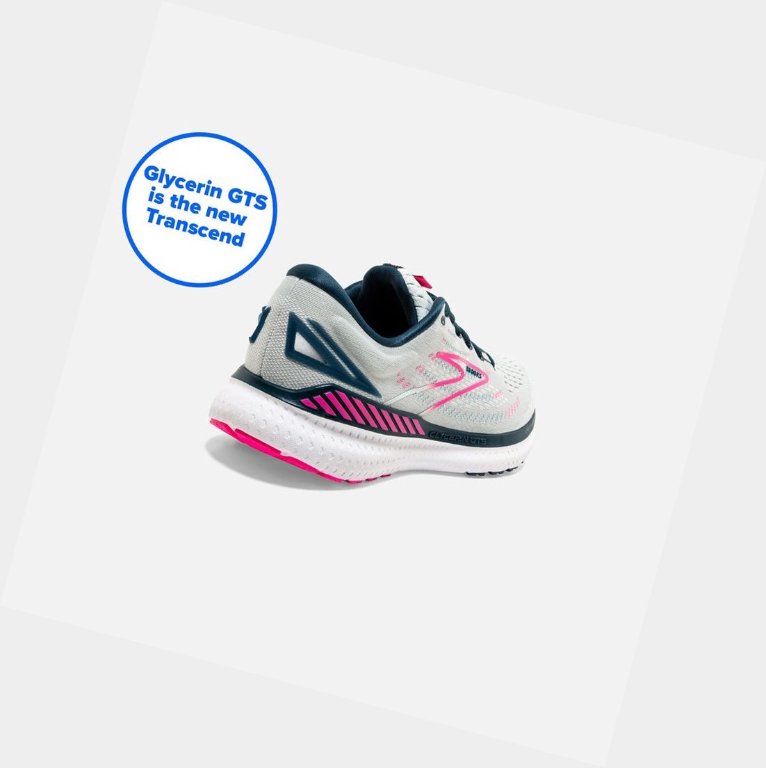 Scarpe Running Strada Donna Brooks Glycerin GTS 19 Blu Marino Rosa | CJIGPH-846