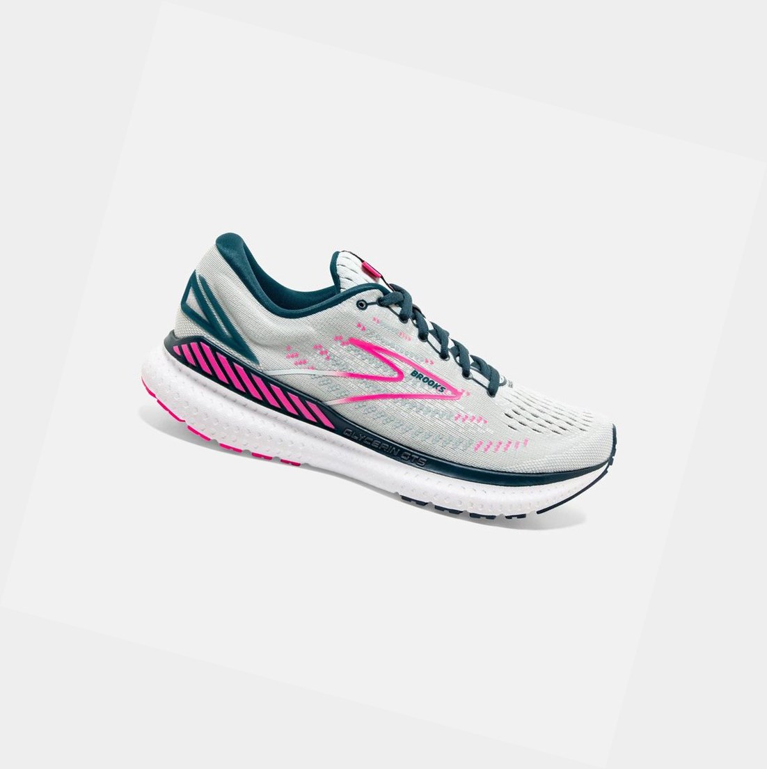 Scarpe Running Strada Donna Brooks Glycerin GTS 19 Blu Marino Rosa | CJIGPH-846