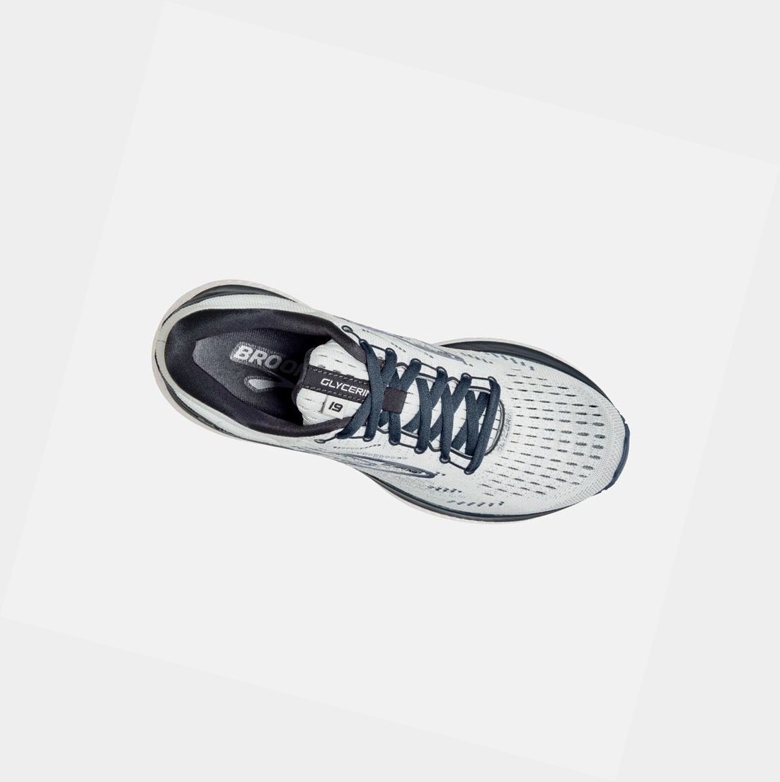 Scarpe Running Strada Donna Brooks Glycerin 19 Grigie Bianche | GNVDCO-035