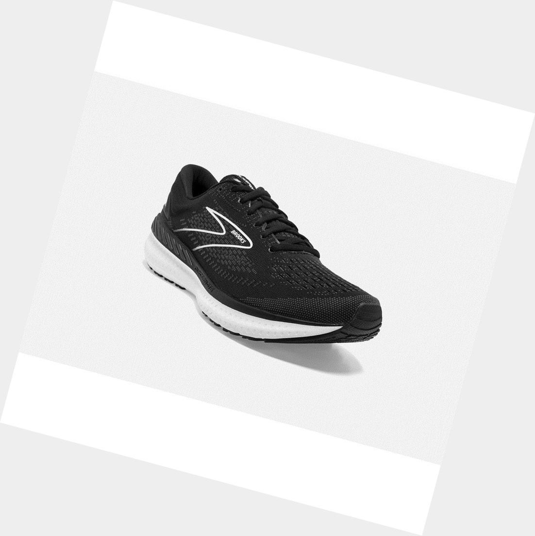 Scarpe Running Strada Donna Brooks Glycerin GTS 19 Nere Bianche | GUYMHA-687