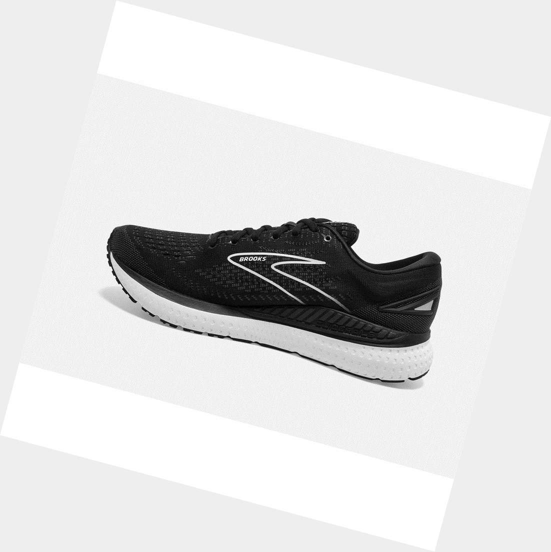 Scarpe Running Strada Donna Brooks Glycerin GTS 19 Nere Bianche | GUYMHA-687