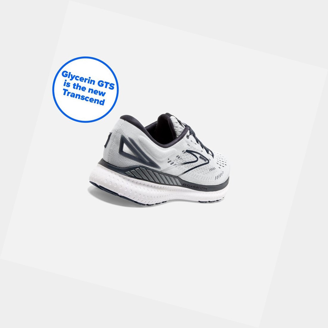 Scarpe Running Strada Donna Brooks Glycerin GTS 19 Grigie Bianche | MESCLG-948