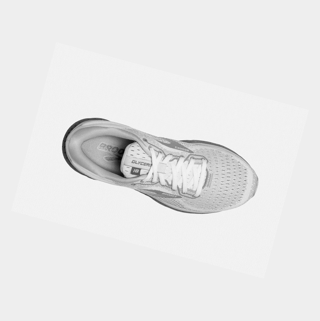 Scarpe Running Strada Donna Brooks Glycerin 18 Bianche Grigie | UAIRHW-356