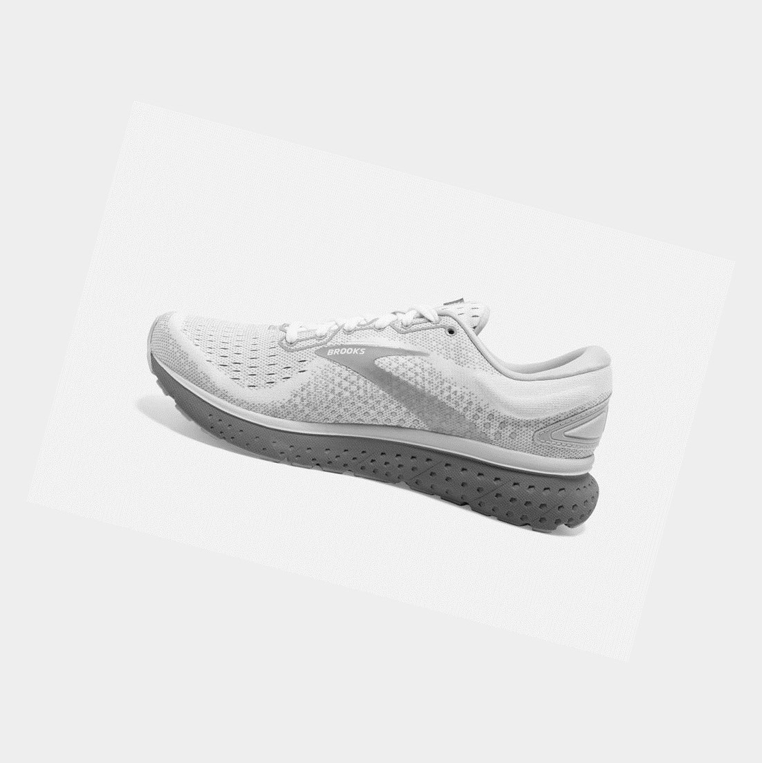 Scarpe Running Strada Donna Brooks Glycerin 18 Bianche Grigie | UAIRHW-356