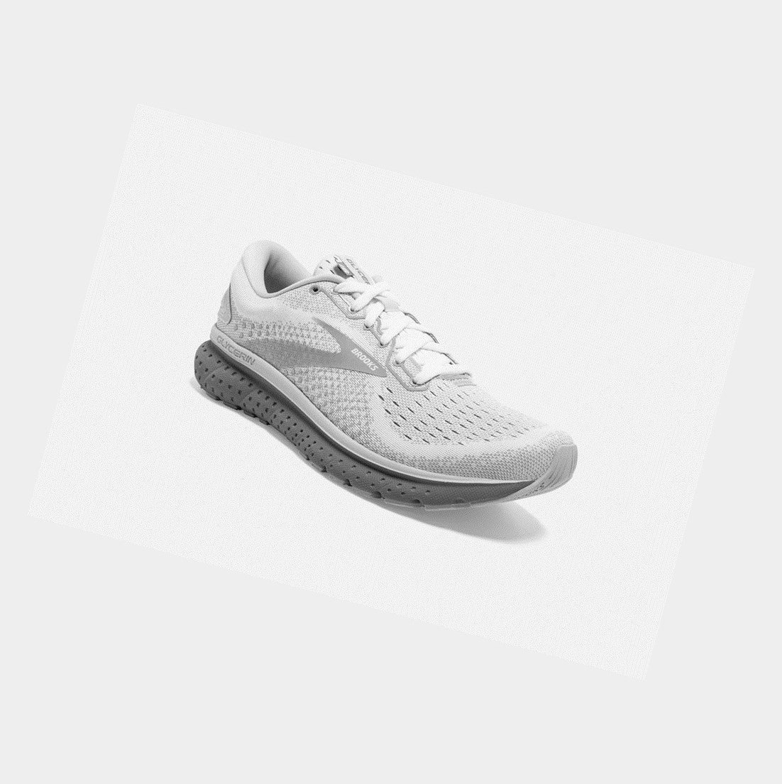 Scarpe Running Strada Donna Brooks Glycerin 18 Bianche Grigie | UAIRHW-356