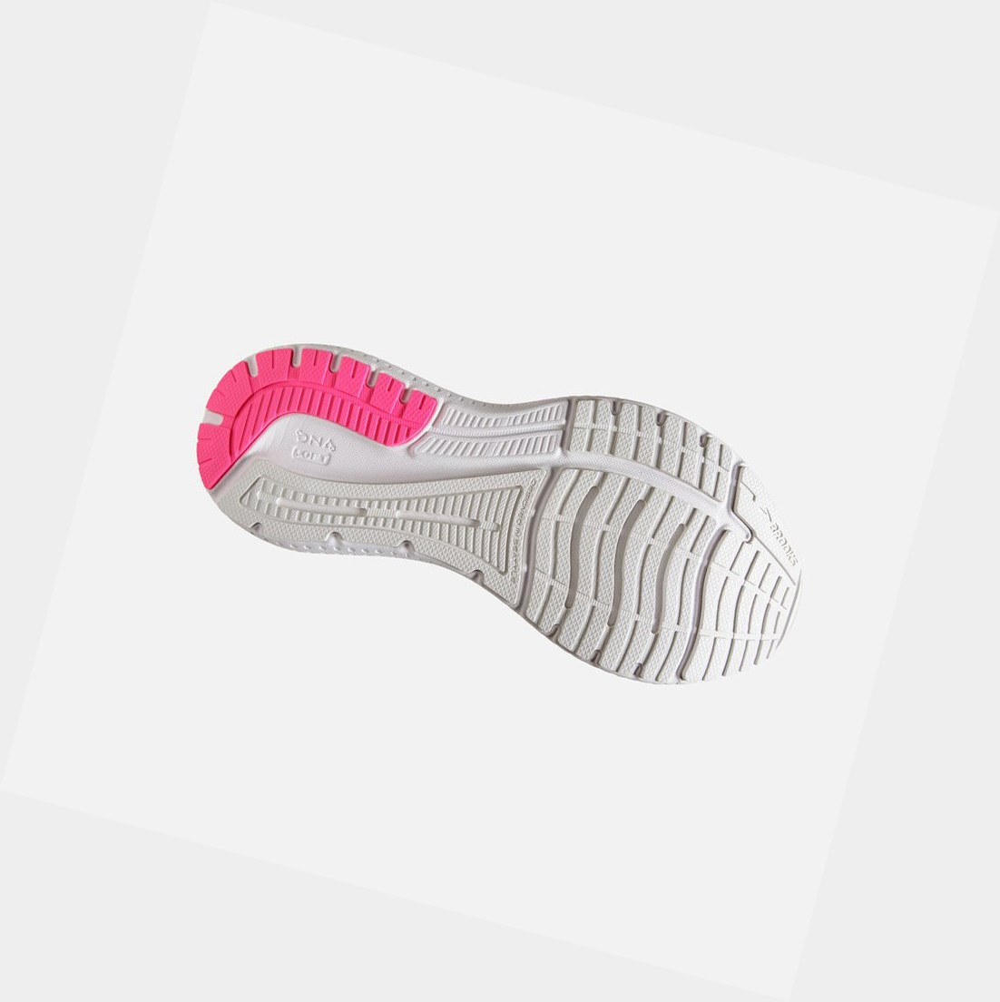 Scarpe Running Strada Donna Brooks Glycerin GTS 19 White-Pink / Luna Rock | VEFLUP-307