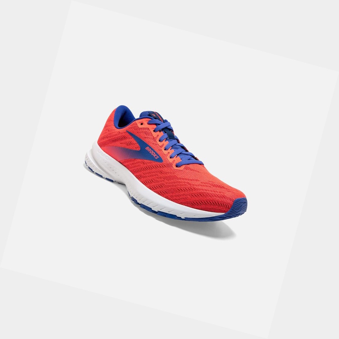 Scarpe Running Strada Donna Brooks Launch 7 Corallo Bordeaux Blu | CTPFXH-165