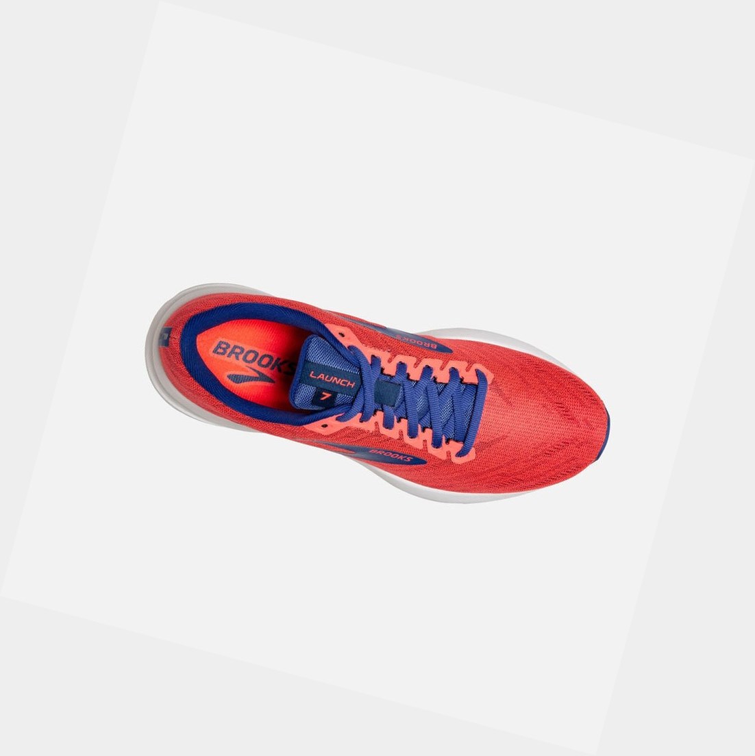 Scarpe Running Strada Donna Brooks Launch 7 Corallo Bordeaux Blu | CTPFXH-165