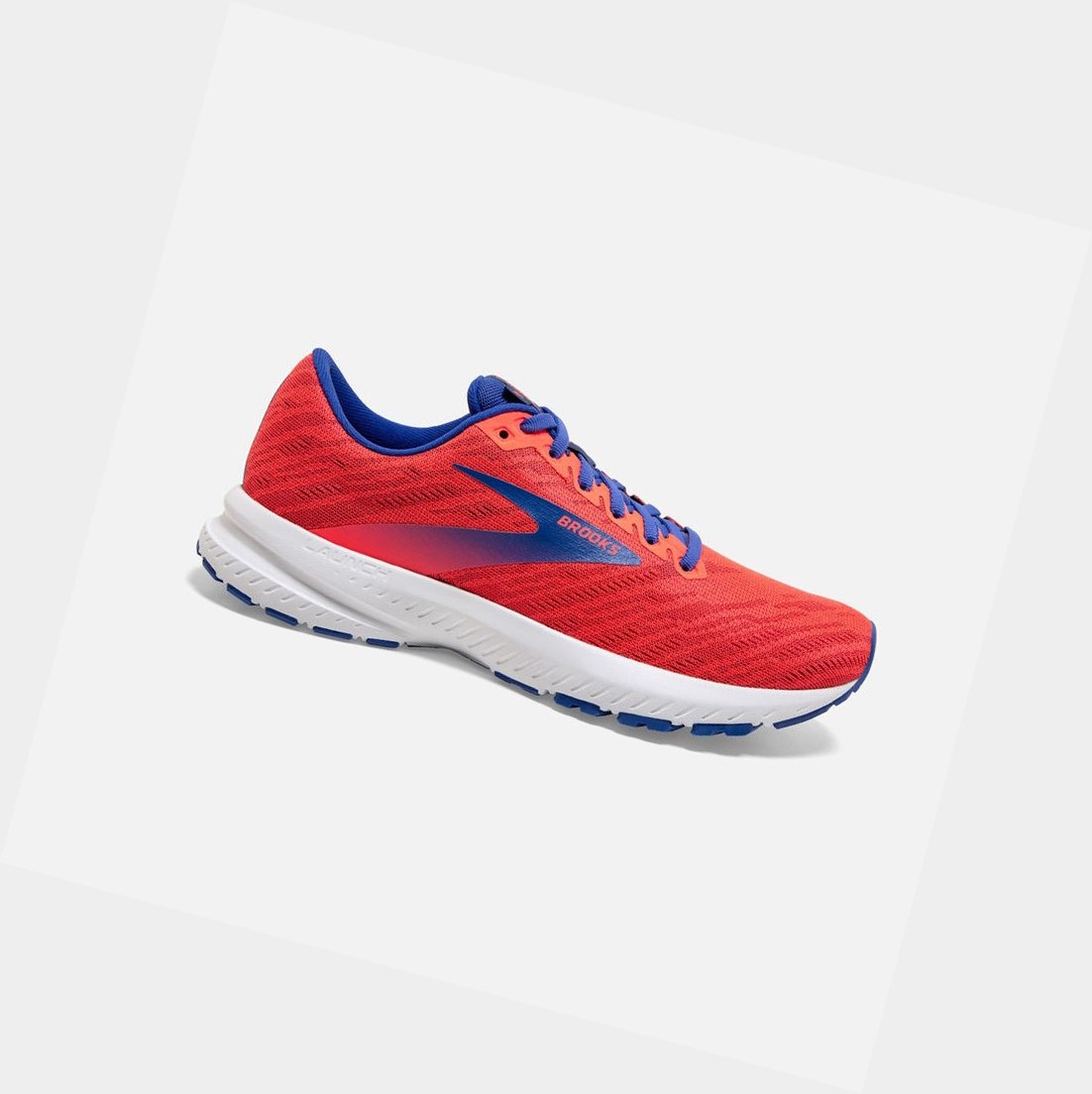 Scarpe Running Strada Donna Brooks Launch 7 Corallo Bordeaux Blu | CTPFXH-165