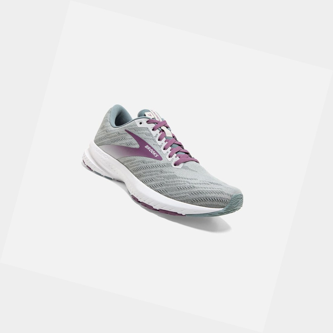 Scarpe Running Strada Donna Brooks Launch 7 Antarctica / Lead / Grape | CYOXQG-376