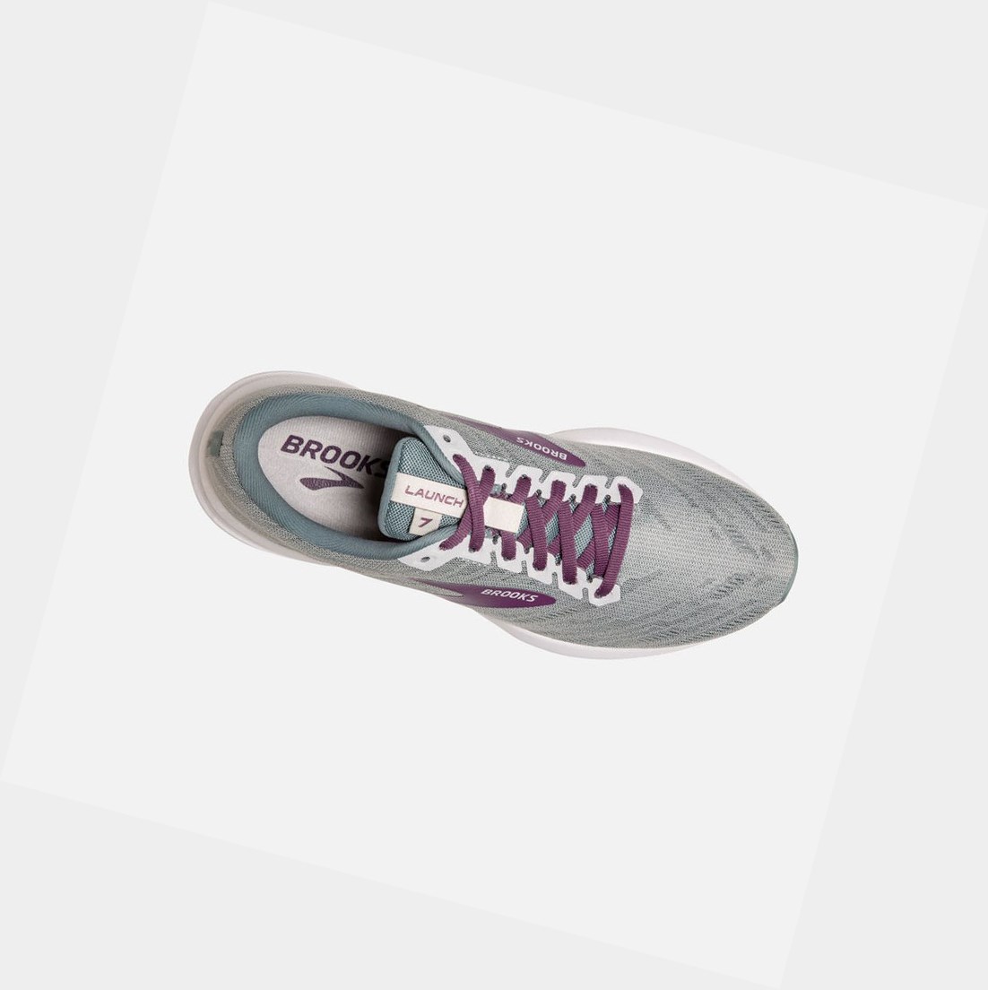 Scarpe Running Strada Donna Brooks Launch 7 Antarctica / Lead / Grape | CYOXQG-376