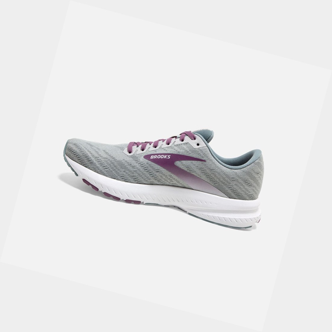 Scarpe Running Strada Donna Brooks Launch 7 Antarctica / Lead / Grape | CYOXQG-376