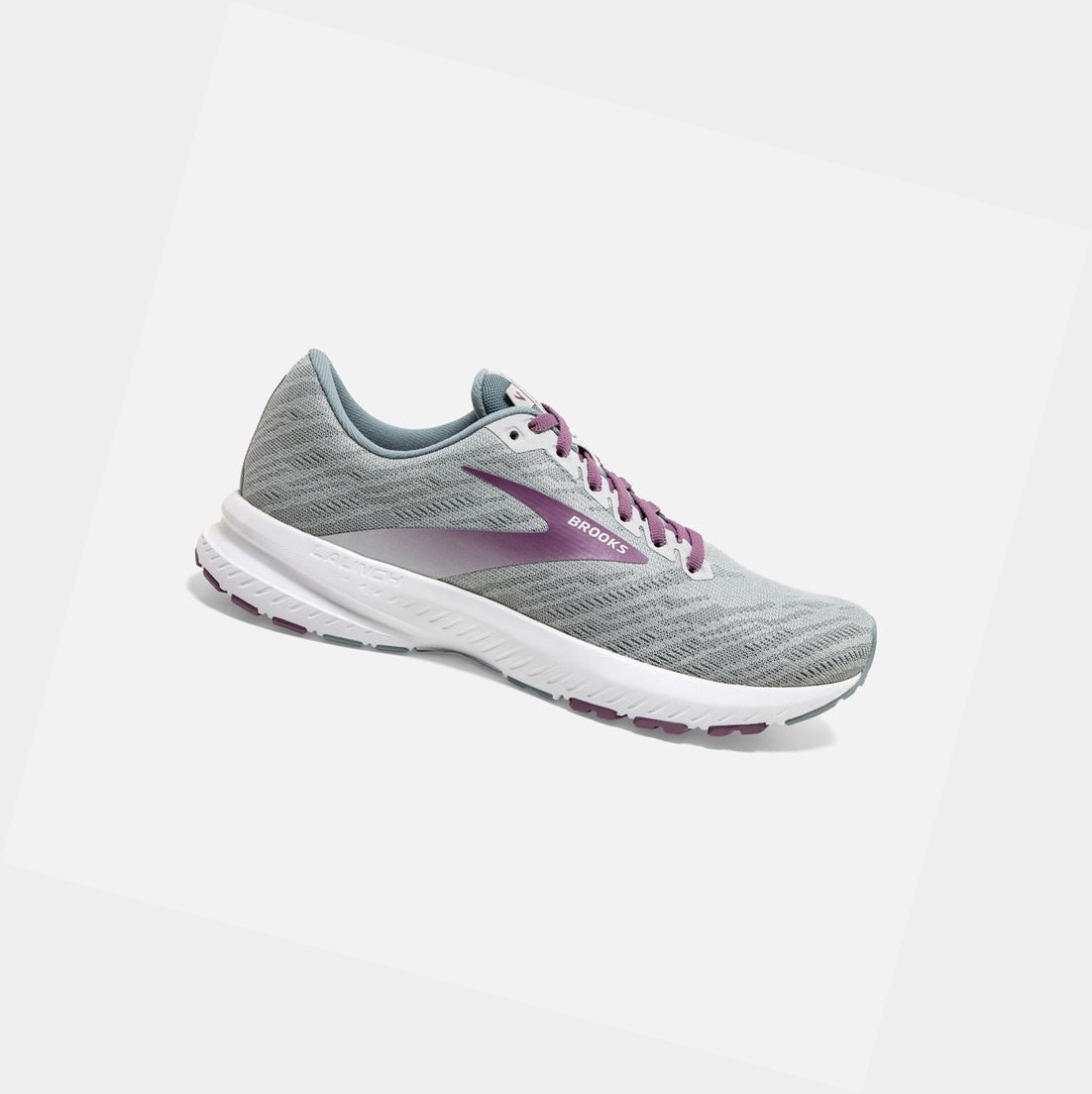 Scarpe Running Strada Donna Brooks Launch 7 Antarctica / Lead / Grape | CYOXQG-376