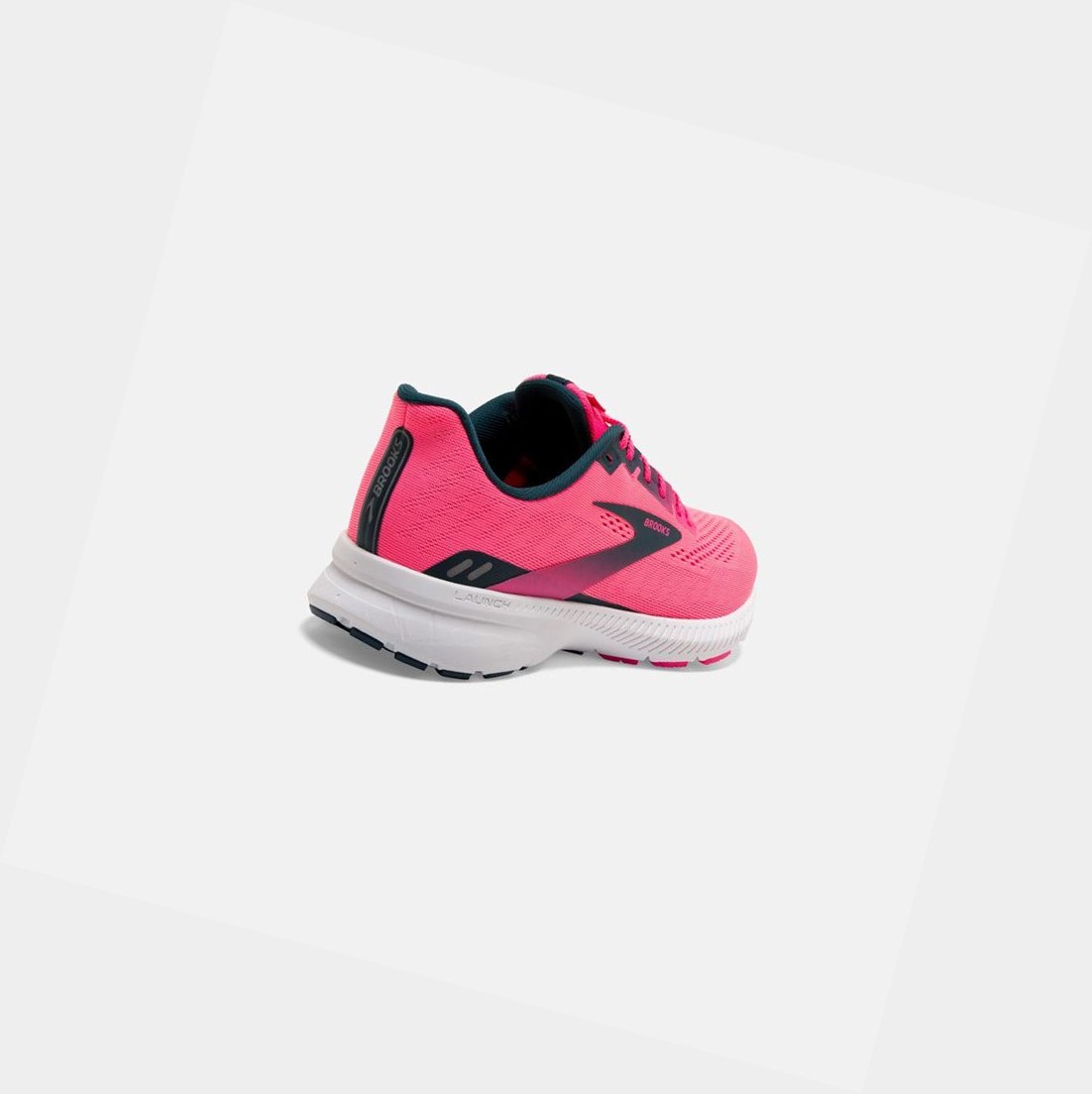 Scarpe Running Strada Donna Brooks Launch 8 Rosa Blu Marino | KHCOWS-569