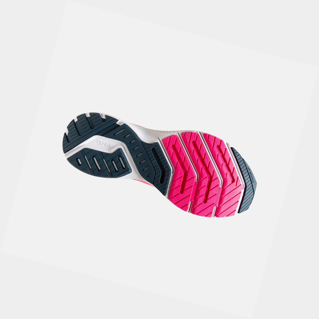 Scarpe Running Strada Donna Brooks Launch 8 Rosa Blu Marino | KHCOWS-569