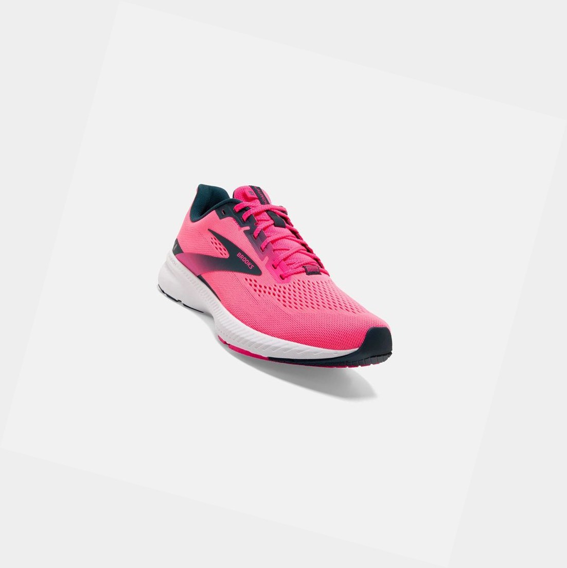 Scarpe Running Strada Donna Brooks Launch 8 Rosa Blu Marino | KHCOWS-569