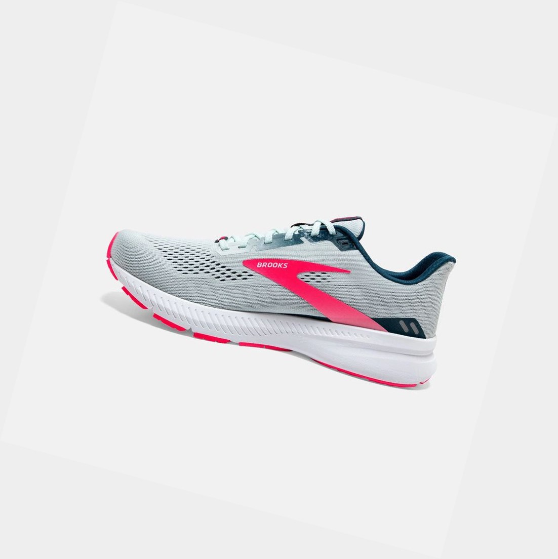 Scarpe Running Strada Donna Brooks Launch 8 Blu Marino Rosa | LYMXJA-435