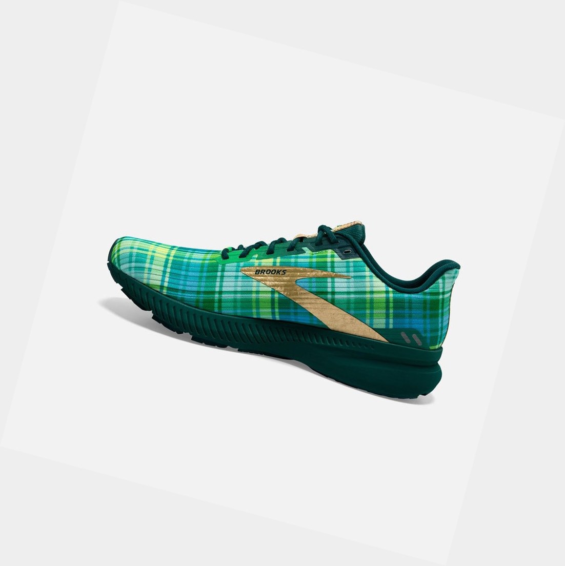 Scarpe Running Strada Donna Brooks Launch 8 Verdi Oro Corallo | NWQDFT-602