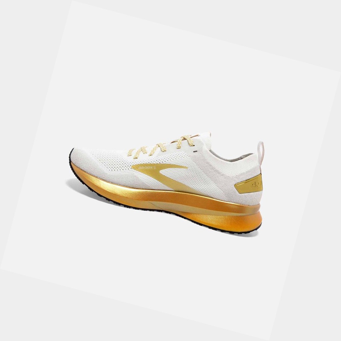 Scarpe Running Strada Donna Brooks Levitate 4 Bianche Oro | DEXQSG-204