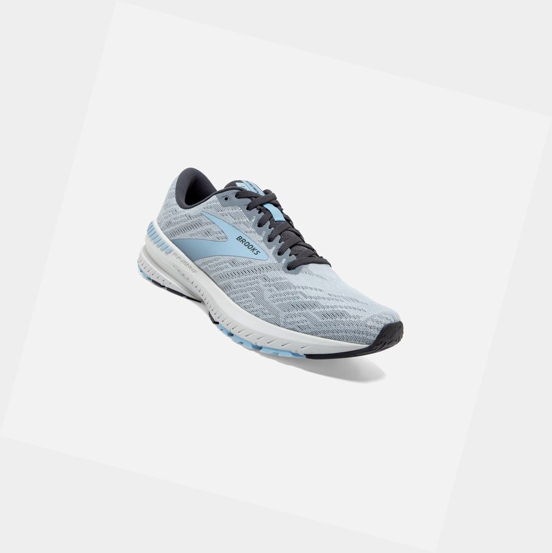 Scarpe Running Strada Donna Brooks Ravenna 11 Blu Chiaro Grigie | TIZWBE-578