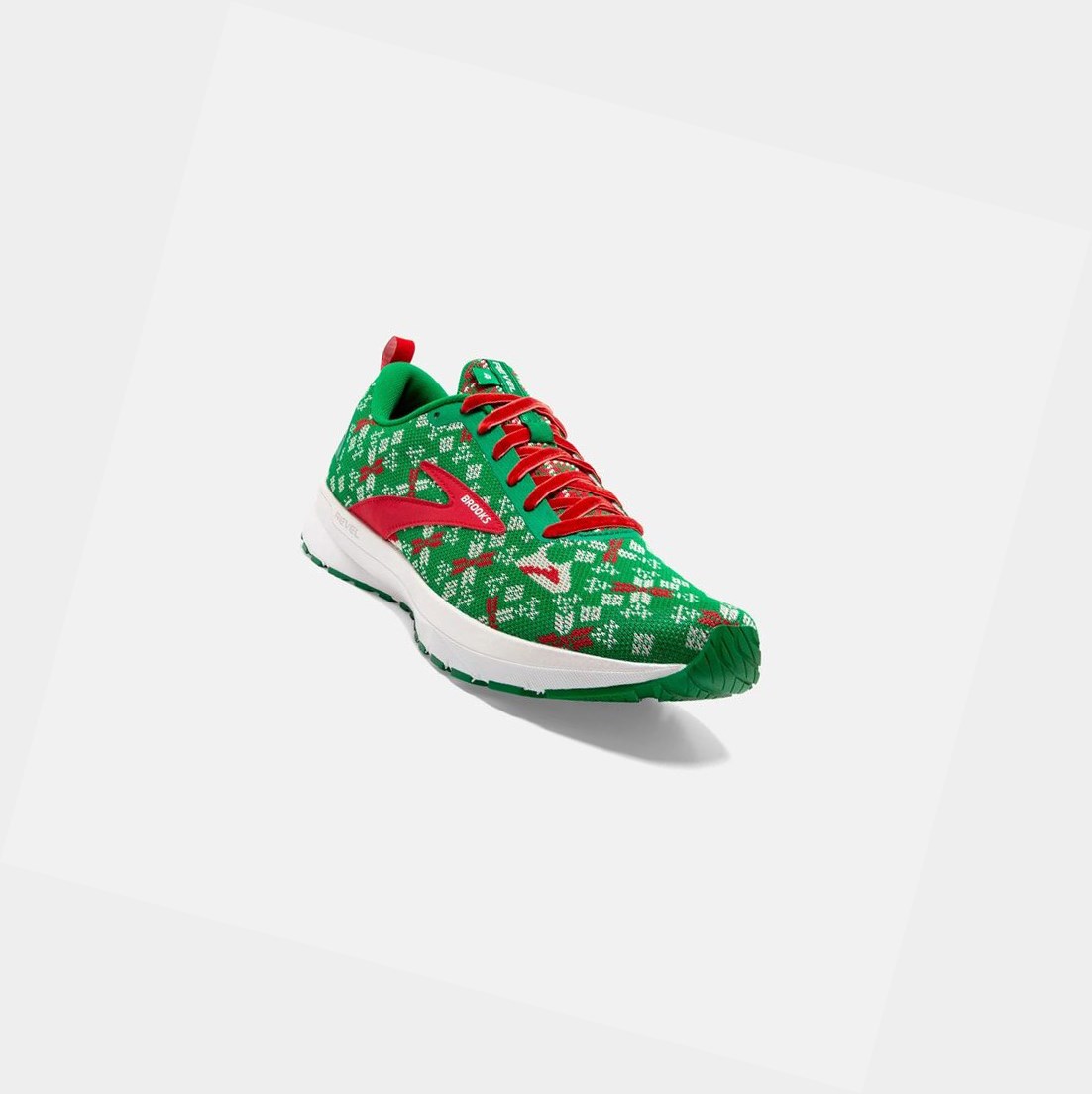 Scarpe Running Strada Donna Brooks Revel 4 Verdi Rosse Bianche | BQTWNE-130