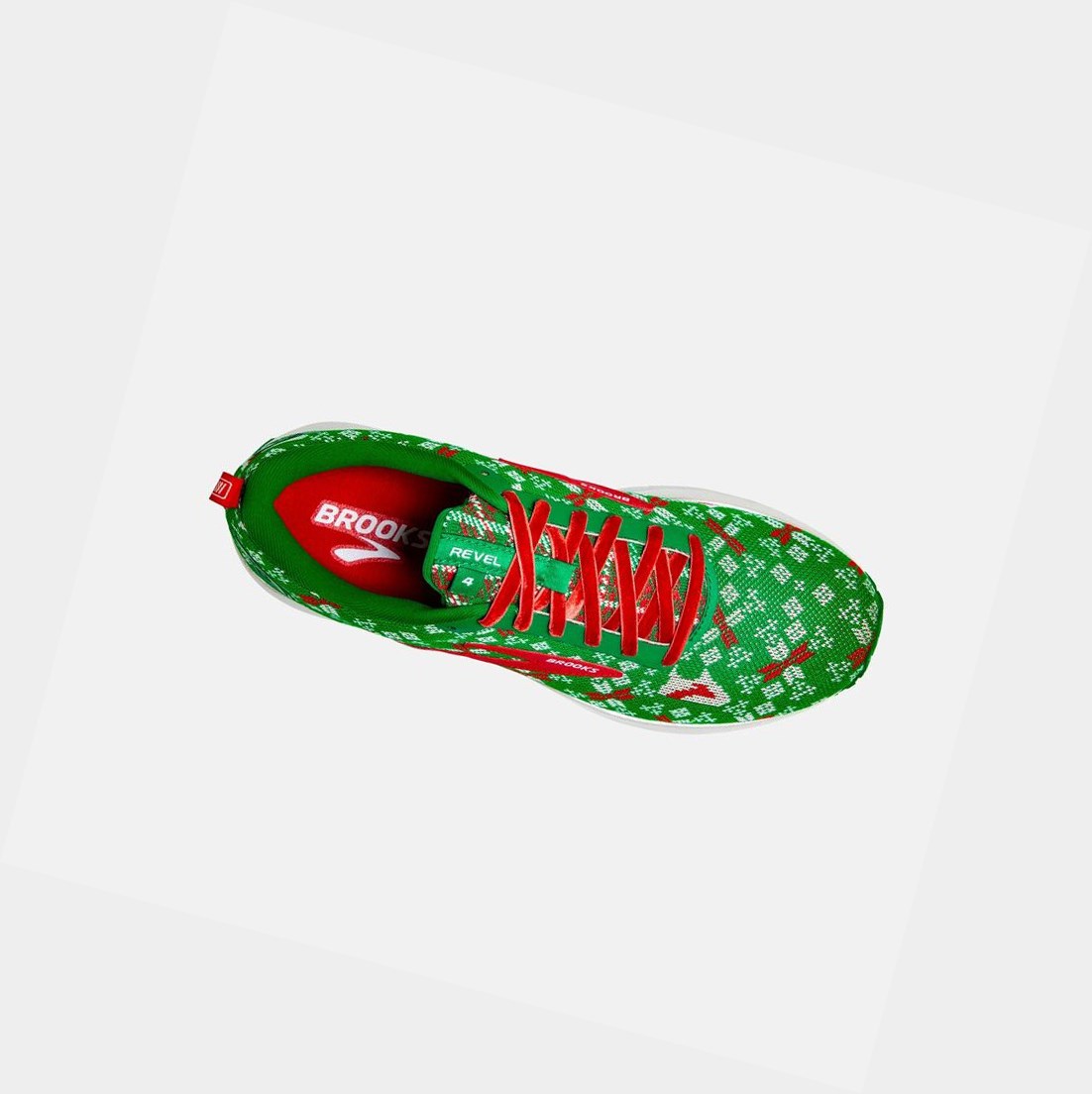 Scarpe Running Strada Donna Brooks Revel 4 Verdi Rosse Bianche | BQTWNE-130