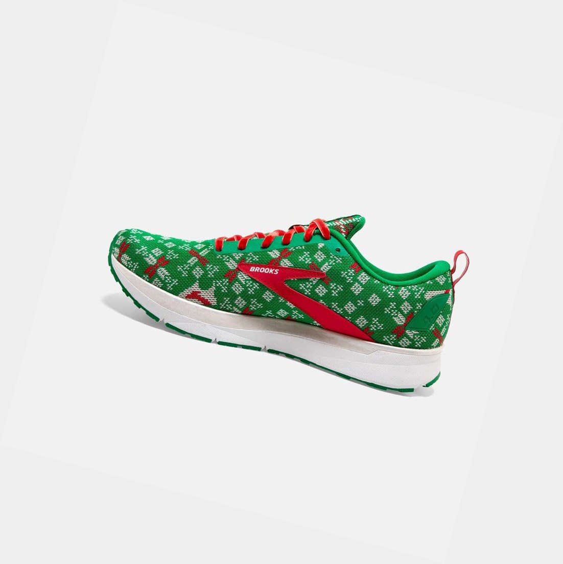 Scarpe Running Strada Donna Brooks Revel 4 Verdi Rosse Bianche | BQTWNE-130