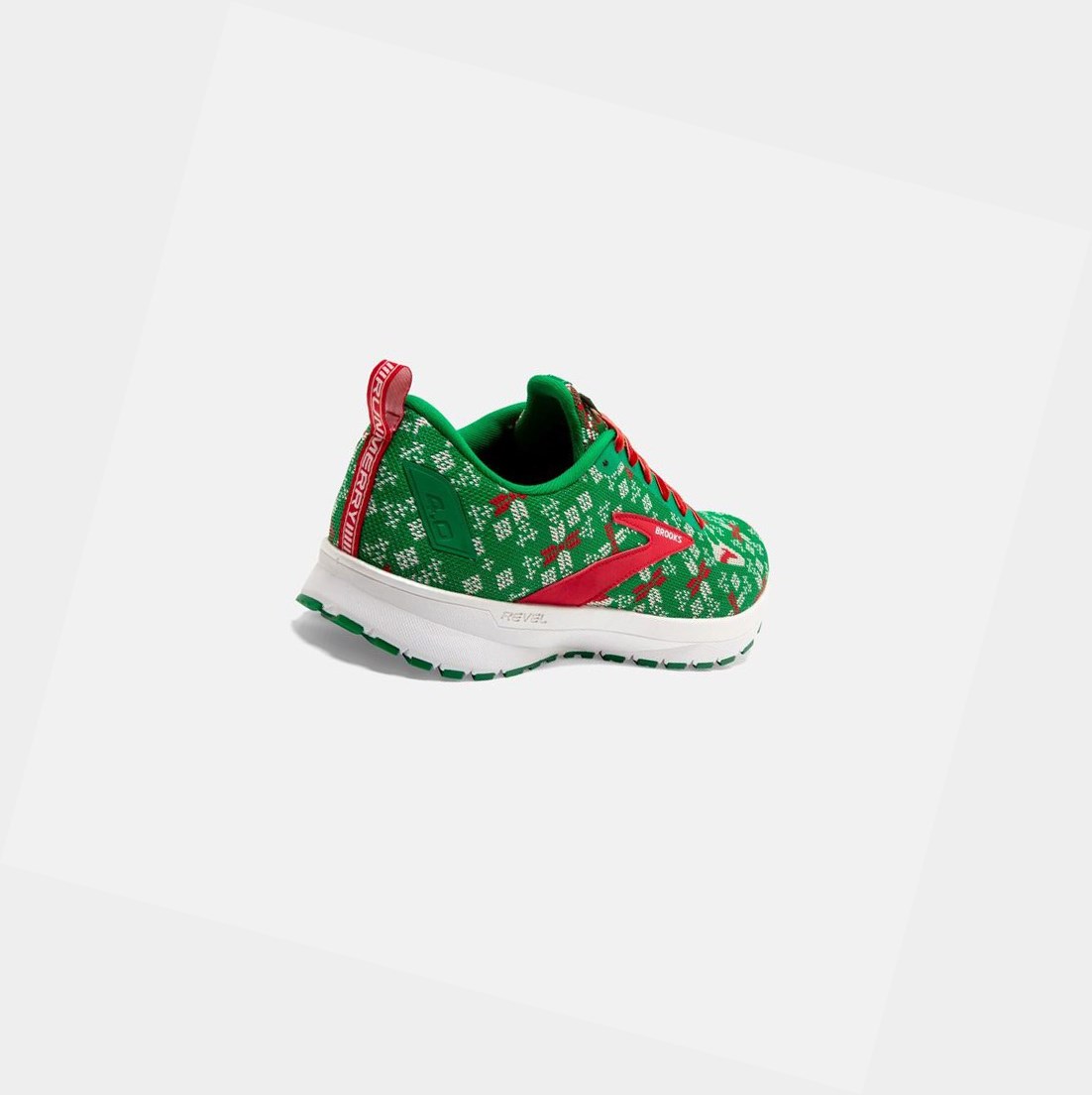 Scarpe Running Strada Donna Brooks Revel 4 Verdi Rosse Bianche | BQTWNE-130