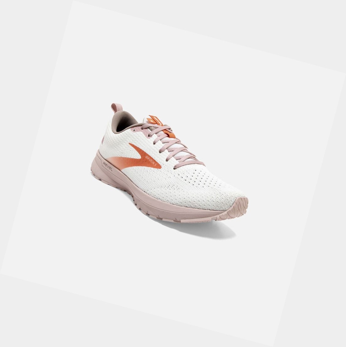 Scarpe Running Strada Donna Brooks Revel 4 Bianche Rame | FNEATO-632