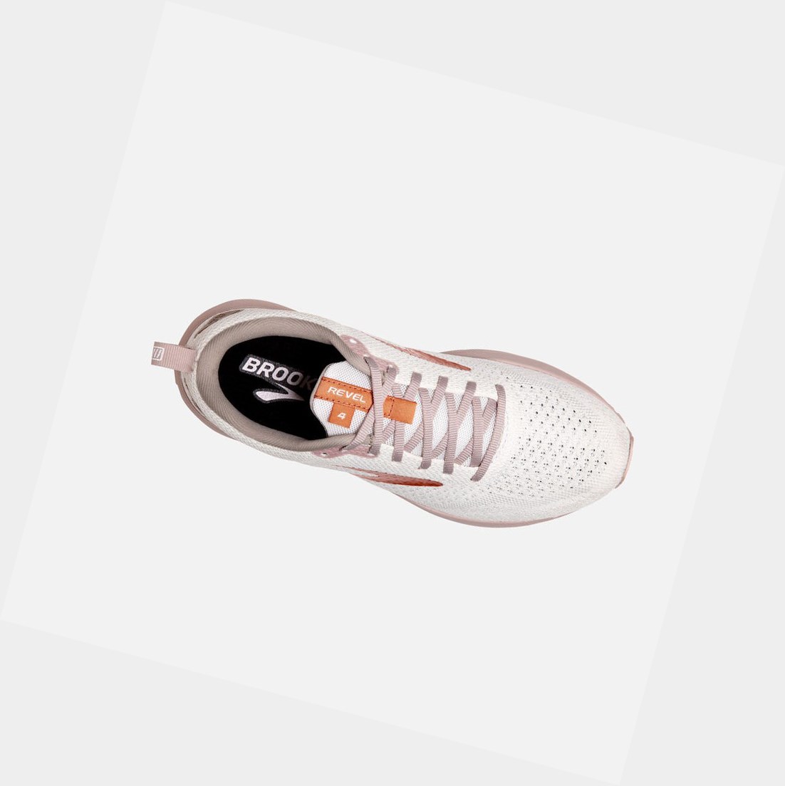 Scarpe Running Strada Donna Brooks Revel 4 Bianche Rame | FNEATO-632