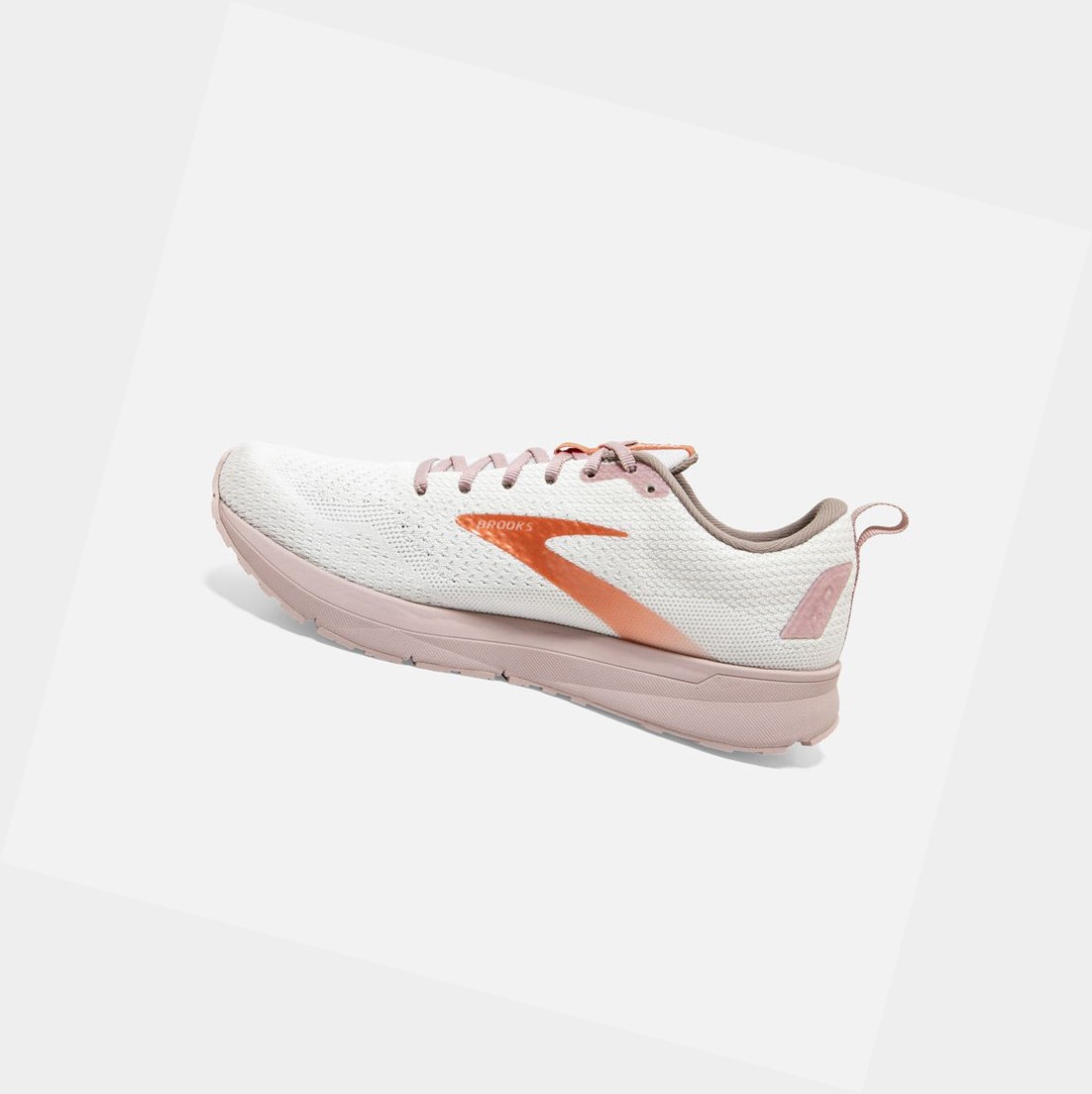 Scarpe Running Strada Donna Brooks Revel 4 Bianche Rame | FNEATO-632