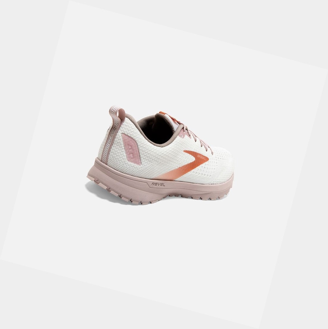 Scarpe Running Strada Donna Brooks Revel 4 Bianche Rame | FNEATO-632