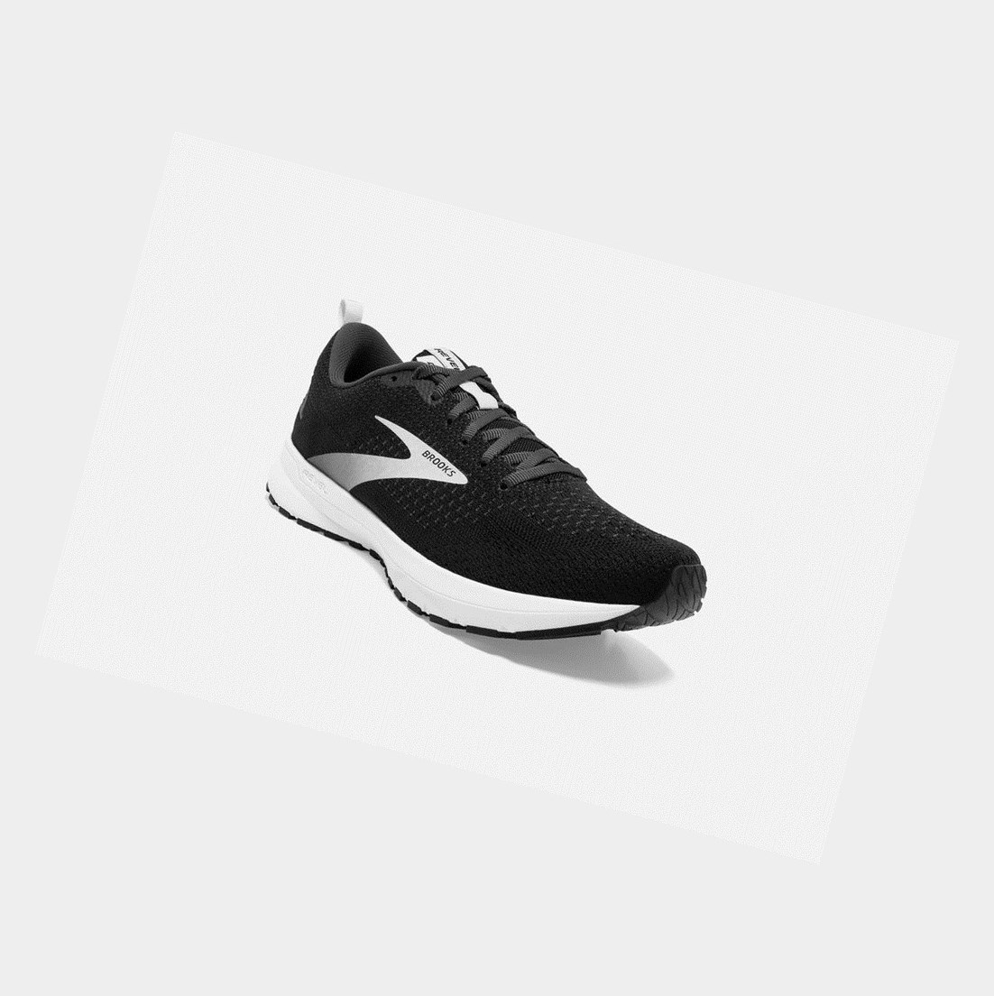 Scarpe Running Strada Donna Brooks Revel 4 Nere Argento | LKUPDS-654