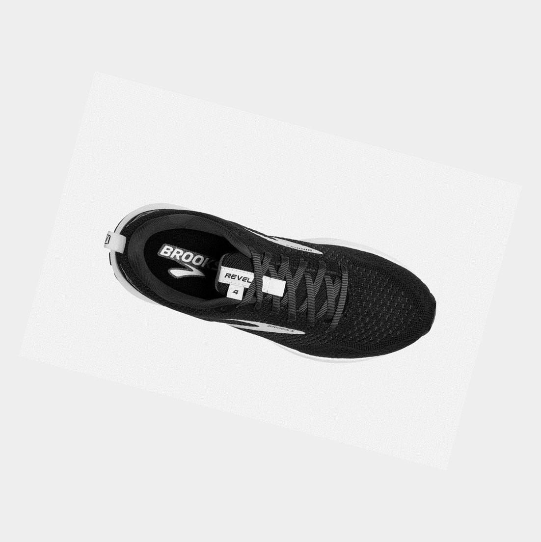 Scarpe Running Strada Donna Brooks Revel 4 Nere Argento | LKUPDS-654