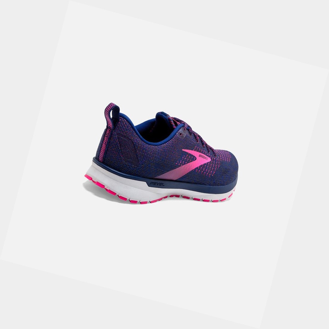 Scarpe Running Strada Donna Brooks Revel 4 Blu Rosa | MKIUBP-953