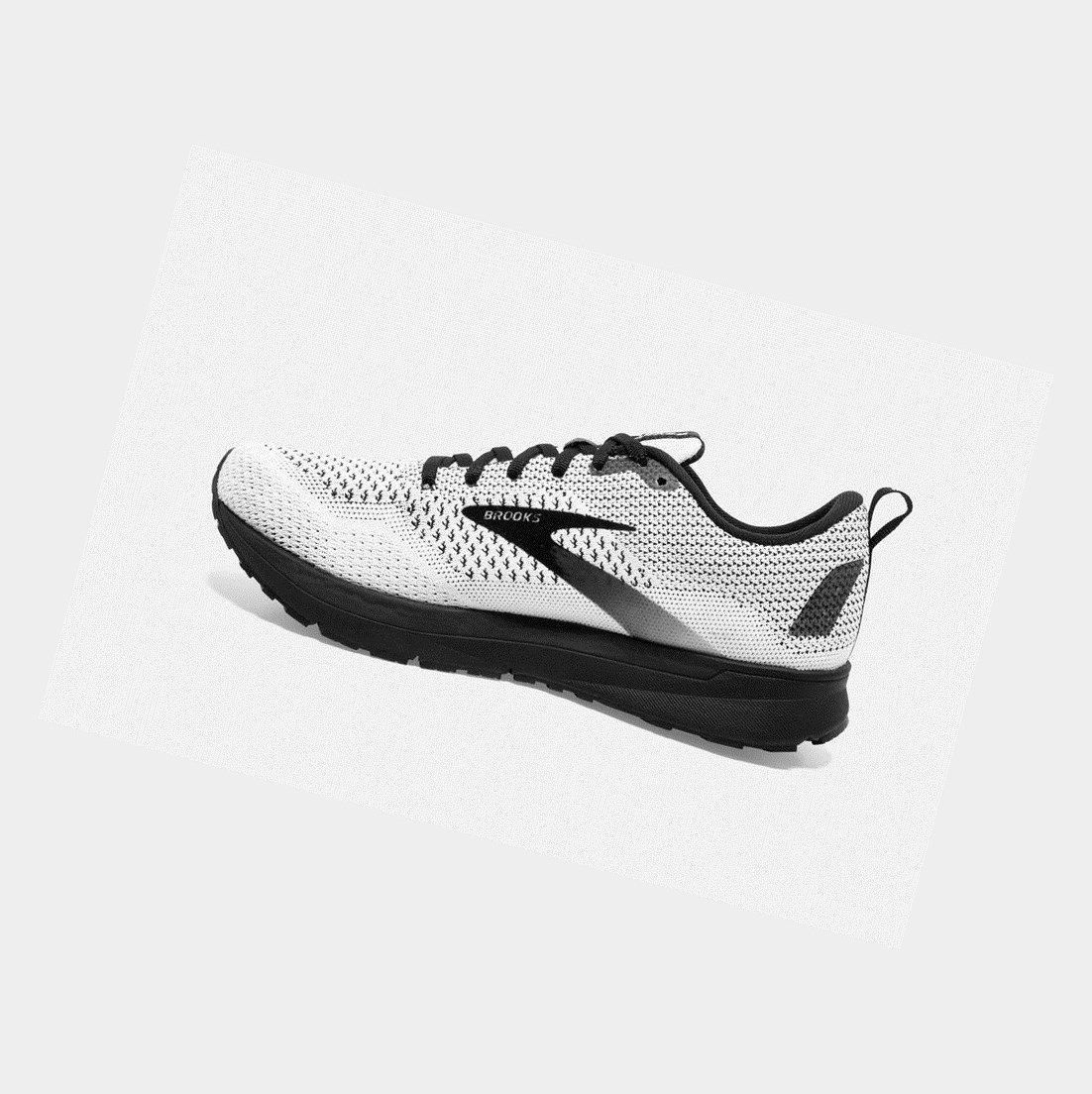 Scarpe Running Strada Donna Brooks Revel 4 Bianche Nere | SLPDTR-231