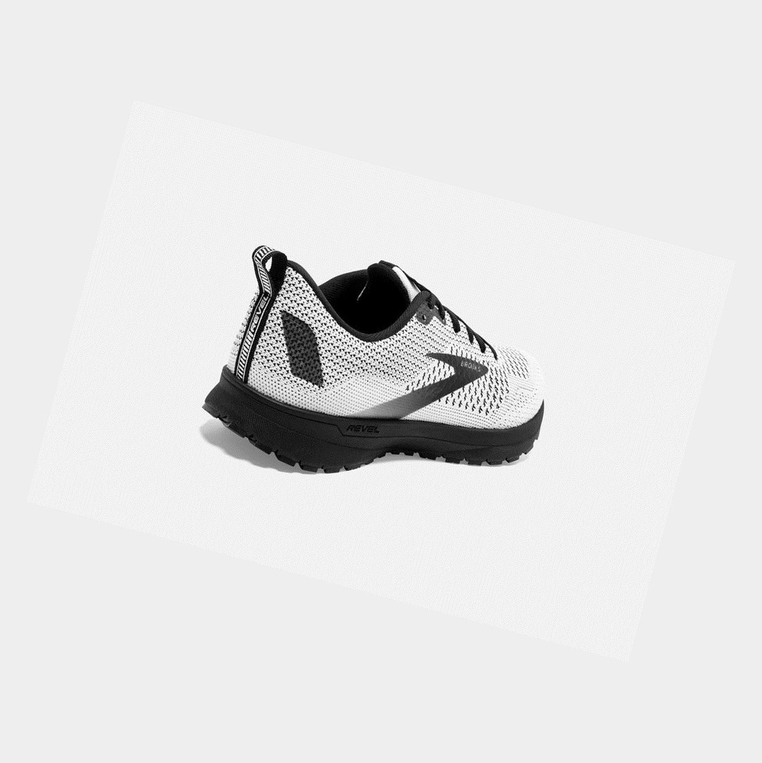 Scarpe Running Strada Donna Brooks Revel 4 Bianche Nere | SLPDTR-231