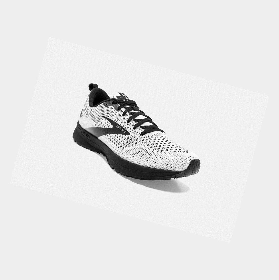 Scarpe Running Strada Donna Brooks Revel 4 Bianche Nere | SLPDTR-231