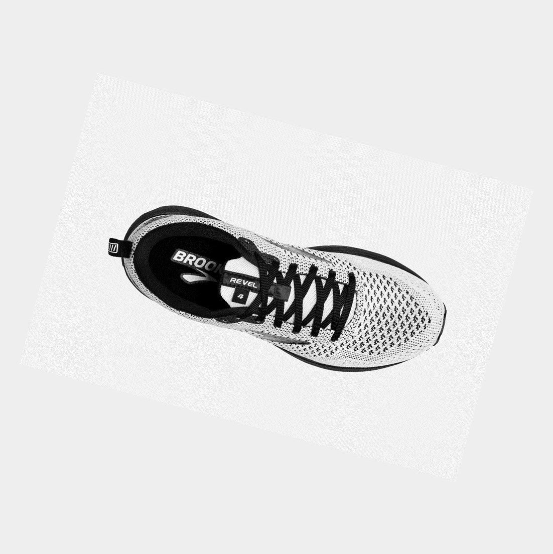 Scarpe Running Strada Donna Brooks Revel 4 Bianche Nere | SLPDTR-231