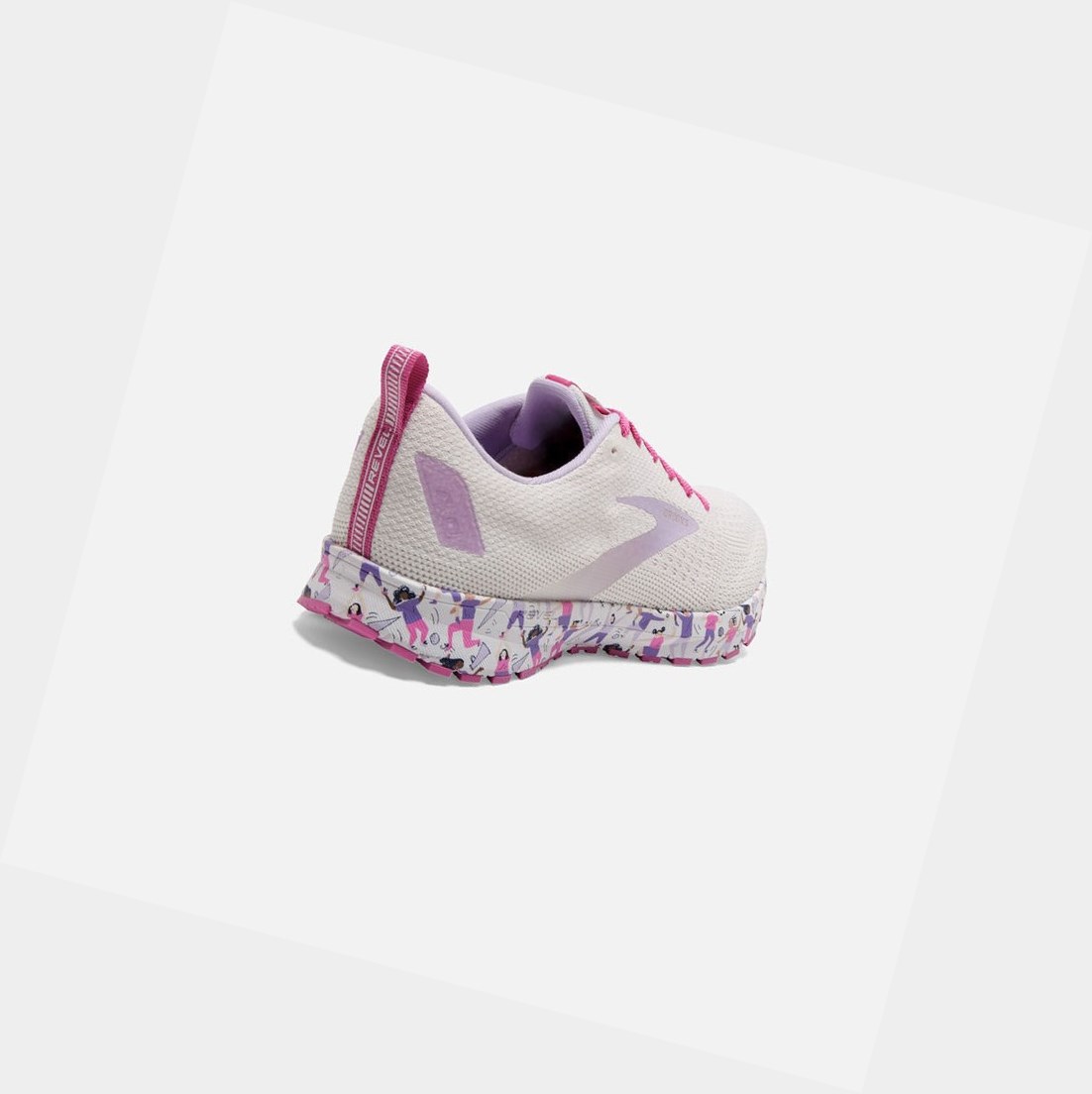 Scarpe Running Strada Donna Brooks Revel 4 Bianche Rosa | UWPIVA-254