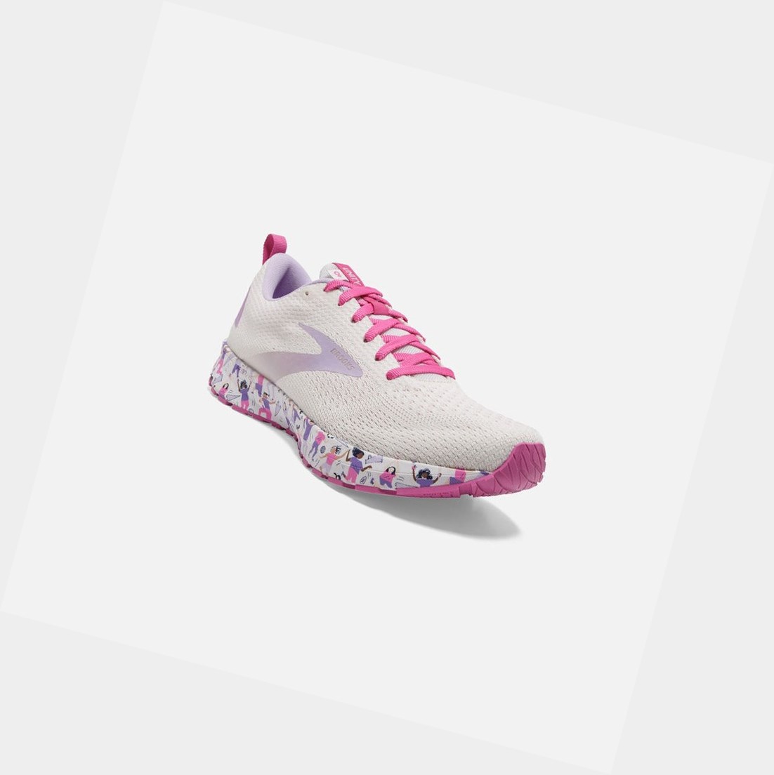 Scarpe Running Strada Donna Brooks Revel 4 Bianche Rosa | UWPIVA-254