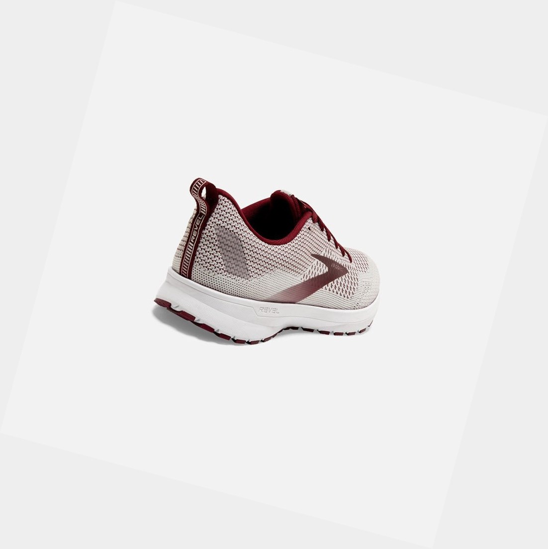 Scarpe Running Strada Donna Brooks Revel 4 Bianche Bordeaux | VAXUOC-824