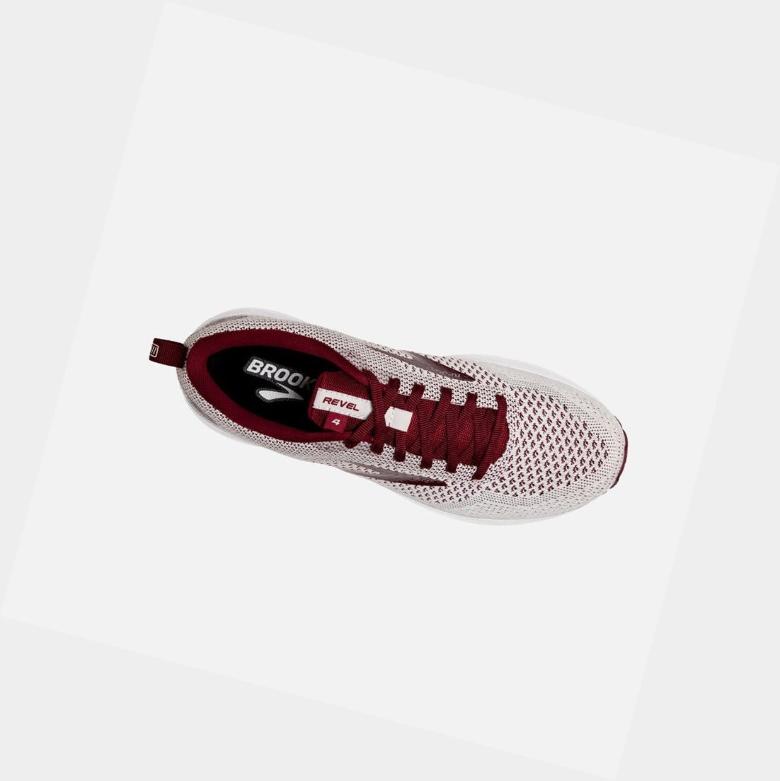 Scarpe Running Strada Donna Brooks Revel 4 Bianche Bordeaux | VAXUOC-824