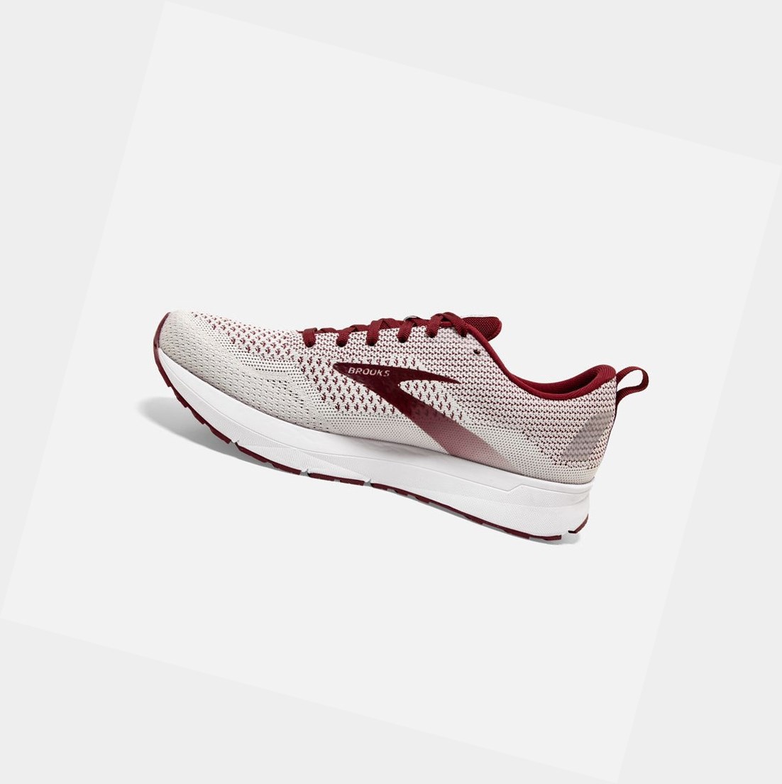 Scarpe Running Strada Donna Brooks Revel 4 Bianche Bordeaux | VAXUOC-824