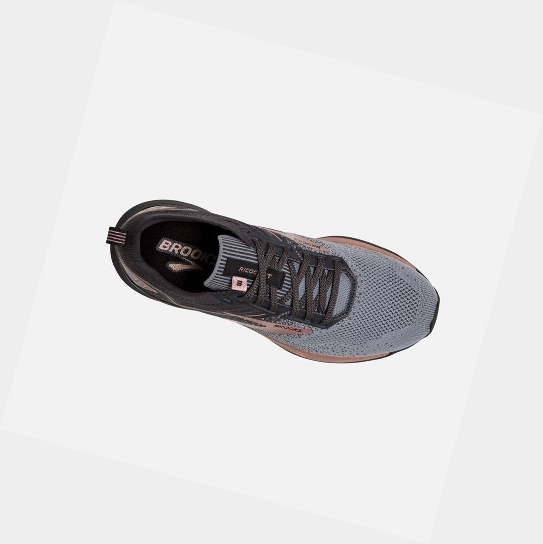 Scarpe Running Strada Donna Brooks Ricochet 3 Grigie Nere Rosa Oro | OXBLVT-084